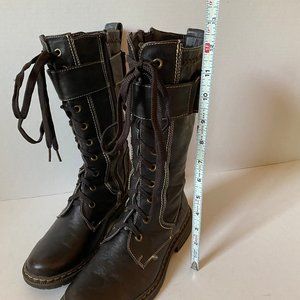 WANTED women's Mid Calf Lace Up combat boots